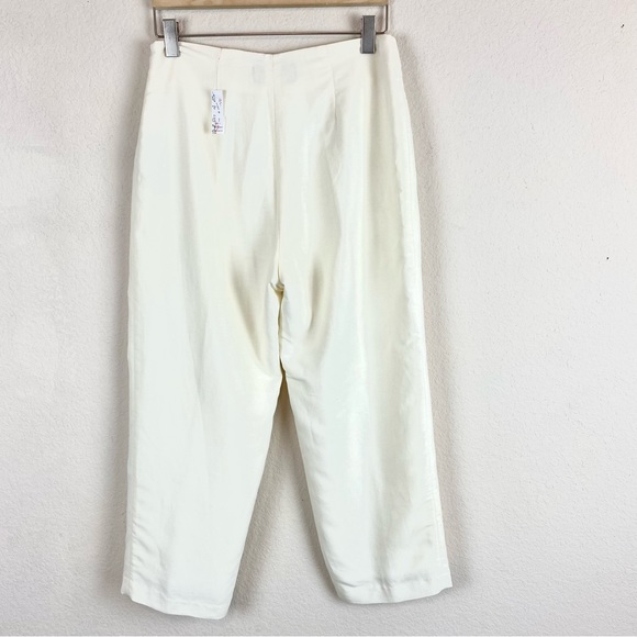 Emil Rutenburg Ivory Linen Cropped/Ankle Pants - Picture 4 of 9